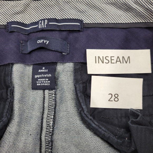 GAP curvy gapstretch blue jeans size 8 ankle‎ - Picture 3 of 5